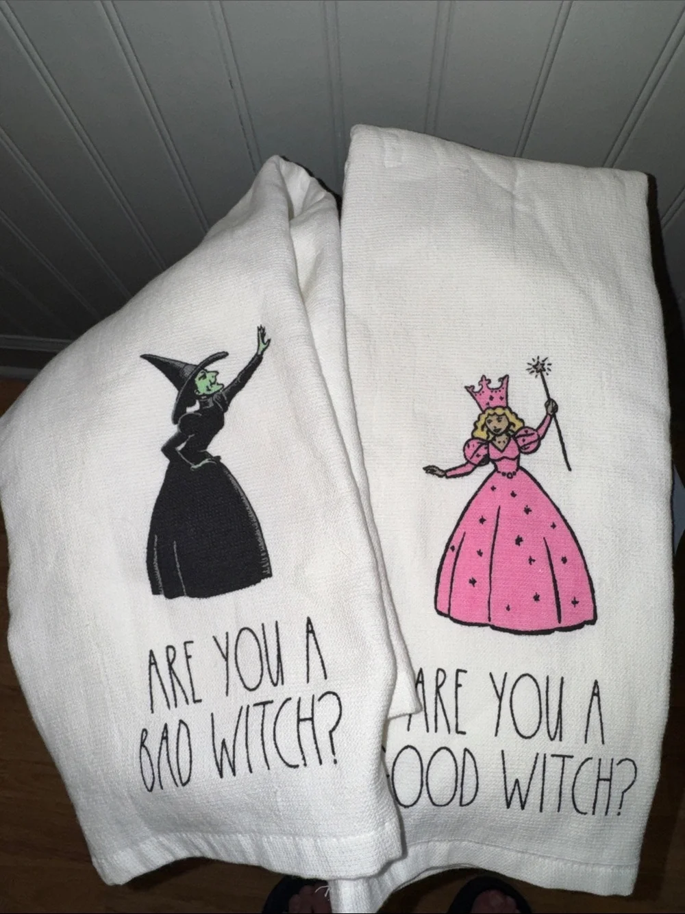 Rae Dunn Glinda good Witch & Wicked witch‎ Mug Set w/ Matching Towels